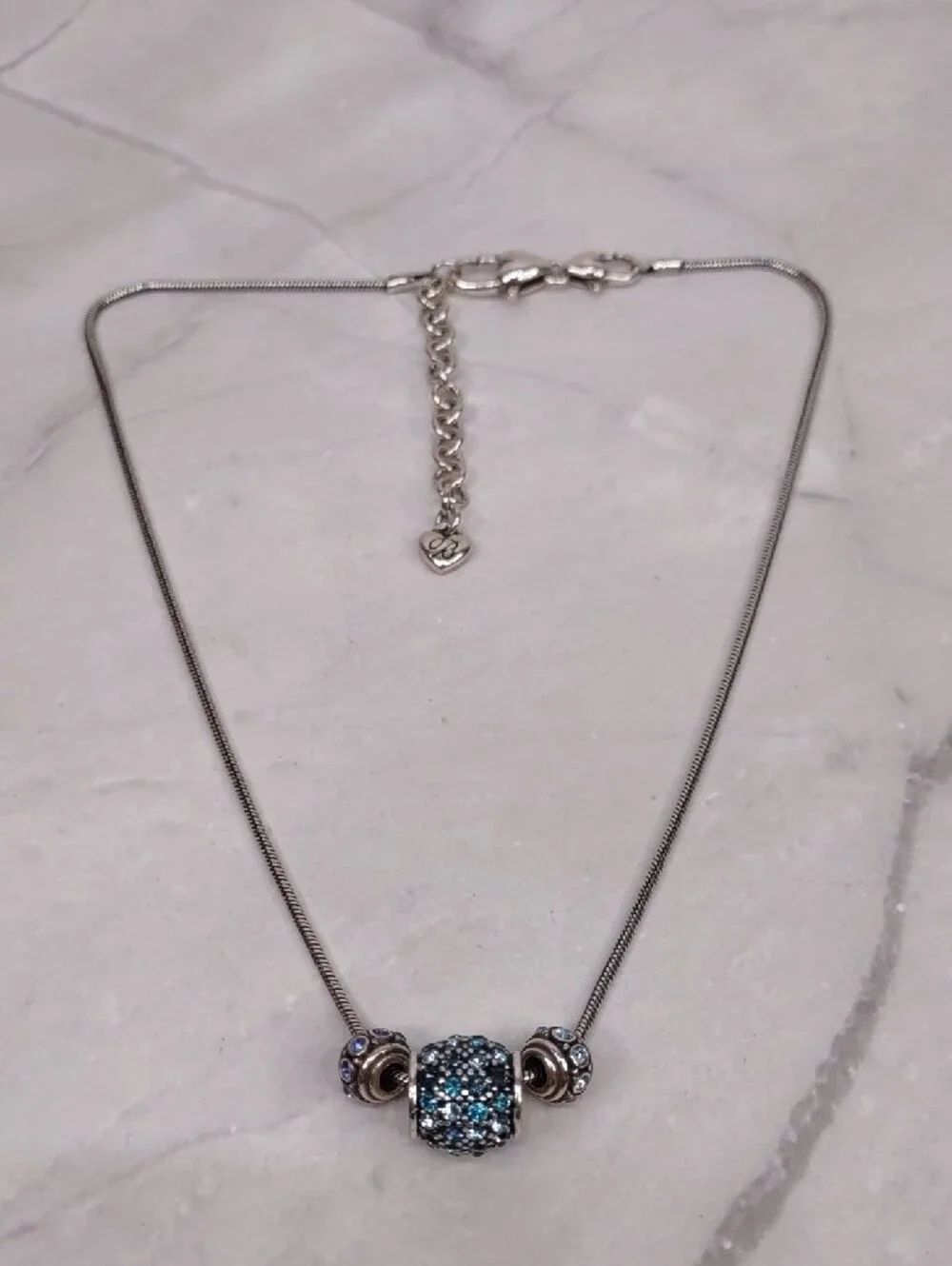 Brighton Blue Crystal Charm Bead Necklace